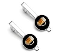 Vintage Beer Mug Silver Tie Clip Suit Accessories for Men Necktie Bar Set Pin Business Wedding