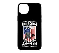Vintage Being A Veteran Never Ends Patriotic Military Pride Case for iPhone 14 Plus
