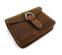 Vintage Belt Bag Genuine Leather Hunter Leather with Buckle Brown | Bum bag made of buffalo leather with buckle, zip compartment and sturdy belt loops up to 6 cm