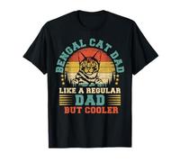 Vintage Bengal Cat Dad Like A Regular Dad Father's Day T-Shirt