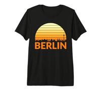 Vintage Berlin Cityscape Silhouette Sunset Retro Design Premium T-Shirt