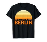 Vintage Berlin Cityscape Silhouette Sunset Retro Design Value Graphic T-Shirt