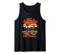 Vintage Best Dads Have Daughters Play Softball Father's Day Tank Top