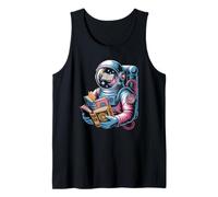 Vintage Bibliophile Exploring a Starry Cosmos Literature Tank Top