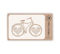 Vintage Bicycle Stencil, 17.78 x 11.43 cm (M) - Stencils for Walls Original Classic Flowery Cycle Design Stencil Template