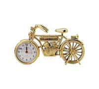 Vintage Bicycle Type Table Clock Classic Retro Decorative Bike Clock for Living Room Study Room Cafe Bar Office Ornament Gift Antique Gold-Finish (French Gold)