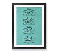 Vintage Bicycles Framed Print | A2 Black Framed Wall Art | Ready to Hang | Classic Nature Picture | Living Room Bedroom Lounge Office