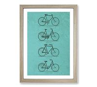 Vintage Bicycles Framed Print | A2 Oak Framed Wall Art | Ready to Hang | Classic Nature Picture | Living Room Bedroom Lounge Office