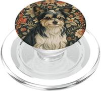 Vintage Biewer Terrier Yorkie Chorkie Dog Floral Style PopSockets PopGrip for MagSafe
