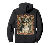 Vintage Biewer Terrier Yorkie Chorkie Dog Floral Style Pullover Hoodie