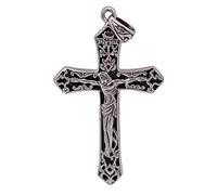 Vintage Big 925 Sterling Silver Jesus Christ Crucifix Cross Pendant Catholic Jewellery for Men