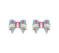Vintage Big Enamel Bowknot Stud Earrings For Women Lady Beautiful Year Knot Party Office Ear Jewelry Gifts Earring