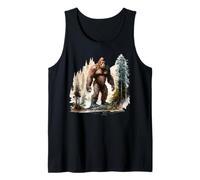 Vintage Bigfoot 70s Retro Forest Sasquatch Hiking Camping Tank Top