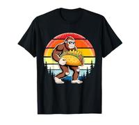 Vintage Bigfoot Carrying Taco Funny Cinco de Mayo Sasquatch T-Shirt