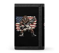 Vintage Bigfoot Lacrosse Men's Trifold Wallet with Money Clip Minimalist Credit Card Holder Coin Purse Anniversary Birthday Gift