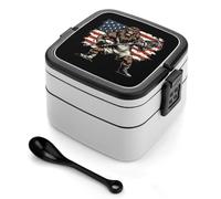 Vintage Bigfoot Lacrosse Portable Bento Box Leakproof Lunch Boxes Reusable Food Storage Container for Work Picnic Travel