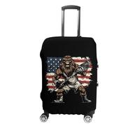 Vintage Bigfoot Lacrosse Printed Luggage Cover Washable Suitcase Protector Fits 19-32 Inch Funny Travel Accessories
