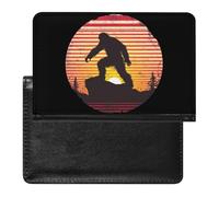 Vintage Bigfoot Silhouette Sun Passport Holder Cover PU Leather Passport Wallet Organizer Protector Slim Travel Accessories
