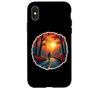 Vintage Bike Lover Autumn Bicycle Rider Fall Sunset Retro Case for iPhone X/XS