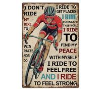 Vintage Bike Metal Tin Sign I Ride To Escape This World Retro Poster Gifts for Room, Garage, Man Cave Wall Decorations 8 x 12 Inch