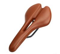 Vintage Bike Saddle, Breathable Hollow Bicycle Saddle, Ergonomics PU Leather Soft Comfortable Seat For MTB, Mountain, Road Bike Men And Women(Light brown)