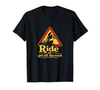 Vintage Biker Warning Badge Ride or Get Off The Road T-Shirt