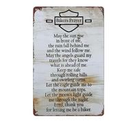Vintage Biker'S Prayer Metal Tin Sign Motorbike Gifts for Men Bar Men Cave Garden Wall Metal Sign Rustic Wall Plaque with Inspirational Message, 8 X 12 in - May The Sun Rise in Front of Me
