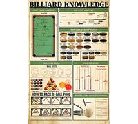 Vintage Billiard Encyclopedia Pool Billiard Knowledge Instructional Guide Poster Metal Aluminium Tin Sign 8x6 Inch Wall Decor