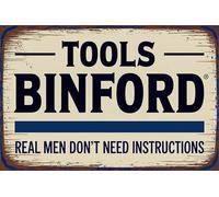 Vintage Binford Tools Real Men Don't Need Instructions Tin Sign 30x40cm