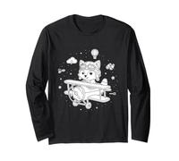 Vintage Biplane & Aerodynamics Emblem Long Sleeve T-Shirt