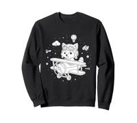 Vintage Biplane & Aerodynamics Emblem Sweatshirt