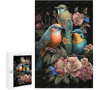 Vintage Bird 1000 Pieces Adult Wooden Puzzle, Challenging Gift for Jigsaw Puzzle Lovers, Enjoy Happy Time with Friends, Framable Room Wall Decoration