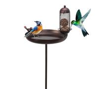 Vintage Bird Baths - Retro Bird Bath with Stake Decoration, Multifunctional Standing Bowl Bird Bath Elegant Carvings Gives The Gardens A Classic Retro - For The Driveway Of The Patio Farm
