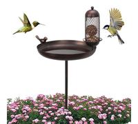 Vintage Bird Baths, Stable Stake Standing Bird Bath, Multi-Functional Yard Decor, Elegant Patio Ornament, Farm and Driveway Outdoor Water Feature, 12.2x11.42x46.85 inches
