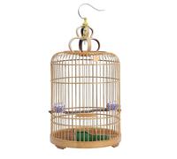 Vintage Bird Cage, Hanging Round Cockatiel Cage with Feeder and Hook, Birdcages House for Parrot Parakeets Finches Cockatiels Canary