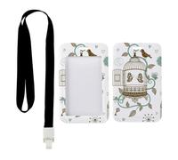 Vintage Birdcages ID Card Holder with Black Lanyard, Golf Card Holder, Vertical ID Cards Protector for Doctor, Vertical Name Badges Protector for School, Nurse Essentials Work Paramedic Accessories