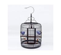 Vintage Birdcages Simple Portable Birdhouse Wrought Iron Birdcage Round Bird Cages Hanging Flight Cage for Small Sized Bird,Brass,Brass (Bronze)