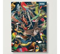 Vintage Birds - 2026 Red Robin A5 Padded Diary Planner Illustrated Bird Ar