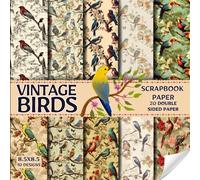Vintage birds scrapbook paper, 8.5x8.5, 10 Designs, 20 Double-Sided Sheets: Bird theme Scrapbooking Paper for Junk Journals, Decorative craft Paper ... & Mixed Media, Origami, Collage & Card Making