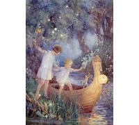 Vintage Birthday Card Boat to Fairyland Fairies - Beautiful Nostalgic Greeting Card
