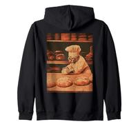 Vintage Biscuit Sphynx Cat Baking Design Cat Lover Bakers Zip Hoodie