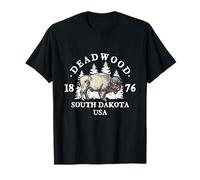 Vintage Bison In The Forest Deadwood South Dakota Souvenir T-Shirt