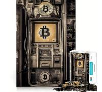 Vintage Bitcoin ATM Jigsaw for Teenagers 1000 Pieces Mental Improve Play Uniform Size Precise Pieces Family Fun Night Activity (38x52cm)