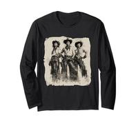 Vintage Black African American Cowgirl Western Country Rodeo Long Sleeve T-Shirt