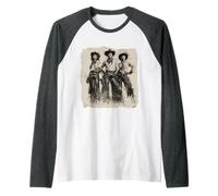 Vintage Black African American Cowgirl Western Country Rodeo Raglan Baseball Tee