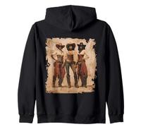 Vintage Black African American Cowgirl Western Country Rodeo Zip Hoodie