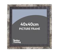 Vintage Black and Silver Picture Frame - Ornate 40x40cm Beaded Edge Distressed Photo Frame, Shabby Chic French Country Style Home Décor, Vertical or Horizontal Display for Artwork or Photos