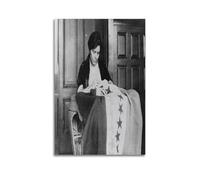 Vintage Black And White Historical Photos of Feminism - Sewing Suffrage Flag Poster Decorative Painting Canvas Wall Posters And Art Picture Print Modern Family Bedroom Decor Posters 16x24inch(40x60cm)