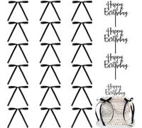 Vintage Black Bows, Cake Topper, 21 Pcs Black Bow Cake Decorations Set for Wedding Anniversary Birthday Party, Elegant Fondant & Dessert Table Decor