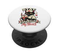 Vintage Black Cat Nurse Stat You Stole My Heart Valentines PopSockets Adhesive PopGrip